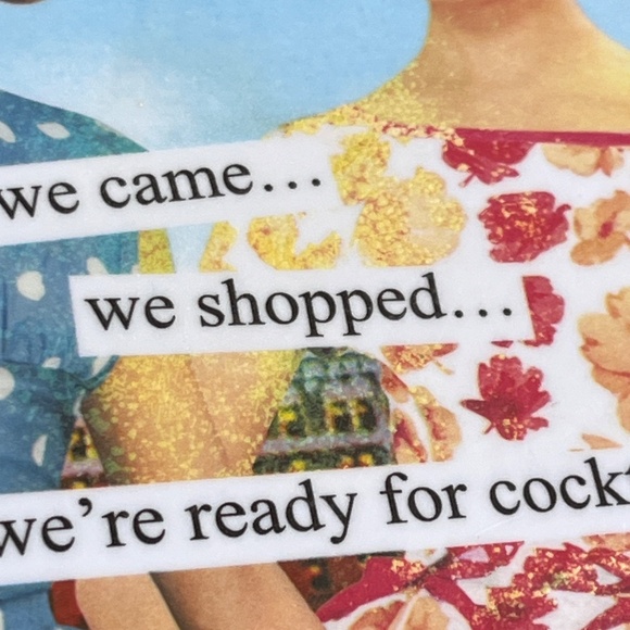 Anne Taintor "We're Ready for Cocktails" melamine tray, 5 1/2 x 5 1/2 inches - Picture 6 of 10